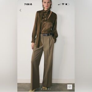 NWT Mango Belt Waist Wide Leg Pants